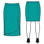 knee-length teal skirt image